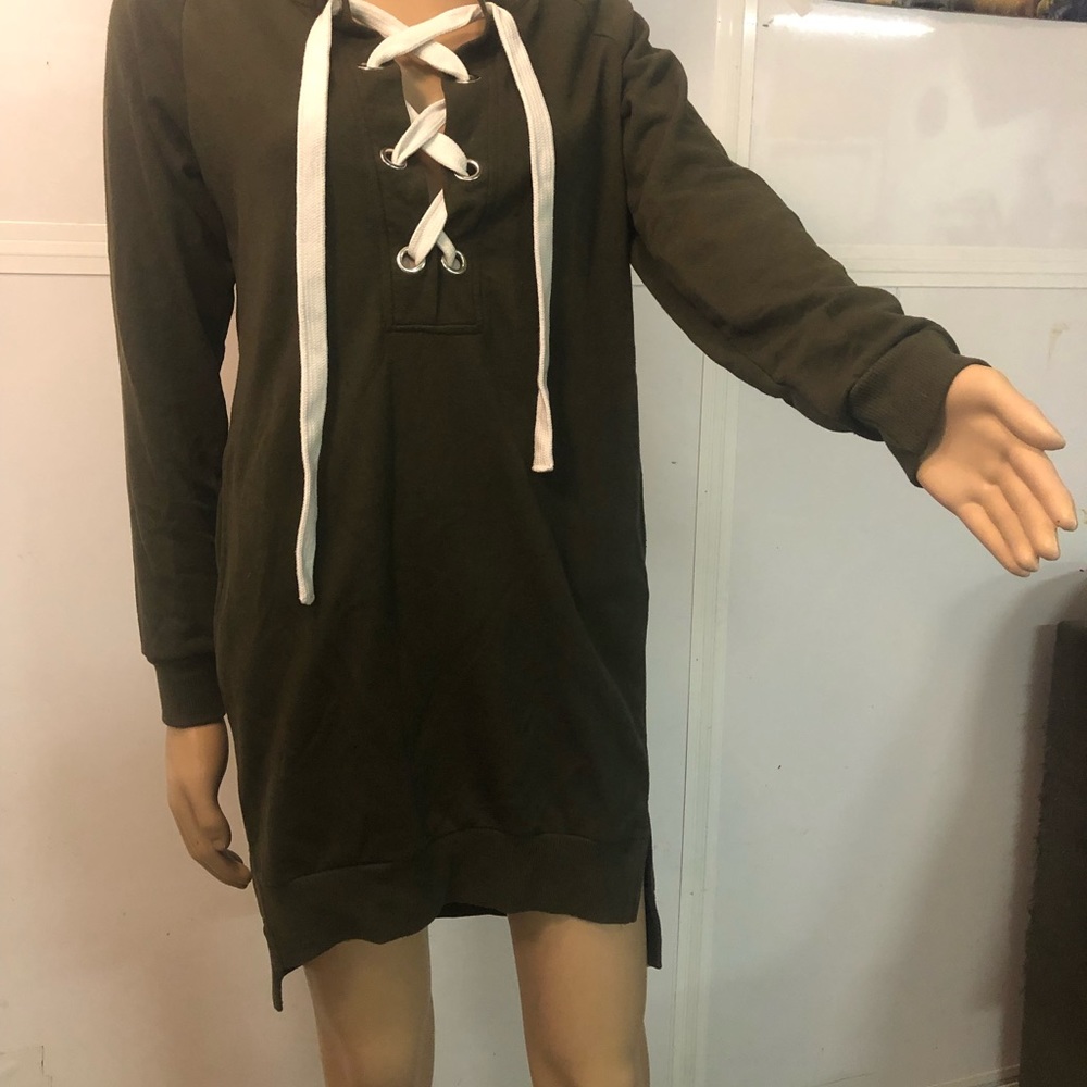 Olive green Active USA sweatshirt dress